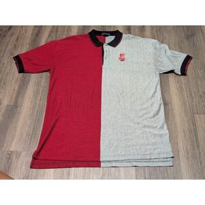 Vintage Antigua Wisconsin Badgers 2-Toned Polo Shirt 2000 Rose Bowl Patchwork XL
